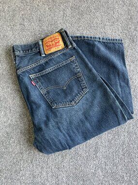 Levis 559 Relaxed Straight Jeans Mens 38x32 Dark Wash Stretch Denim